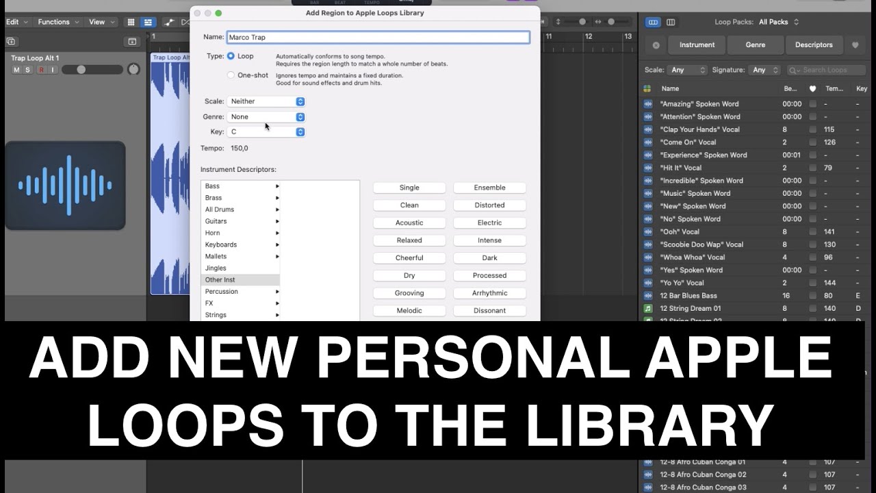 Logic Pro &mdash; импортируйте личные лупы Wav и преобразуйте их в лупы Apple, пригодные для использования