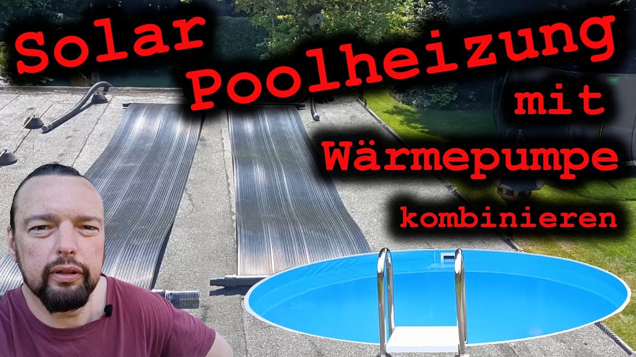 Montage von Pool Solarkollektoren ( Solar Heizung ) am Pool mit Bypass