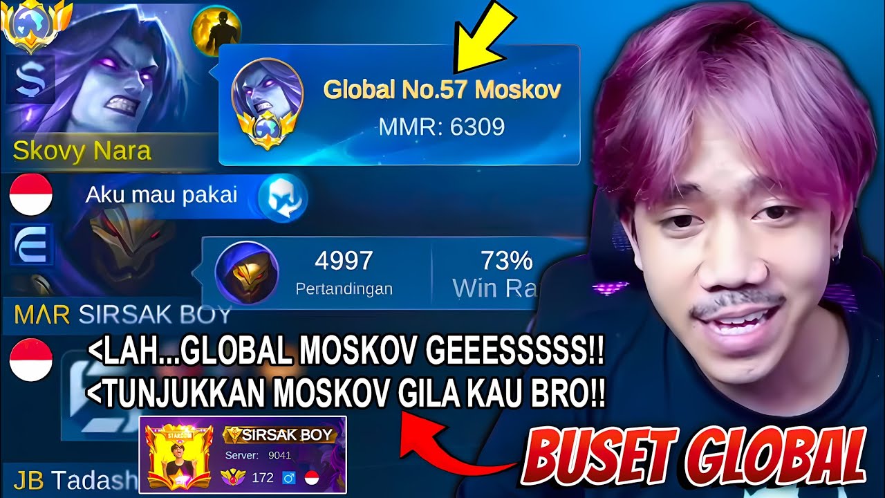 GLOBAL MOSKOV ORDER MABAR MARKOCOP KING ALDOUS! REAKSI MARKOCOP MELIHAT TOP GLOBAL MOSKOV! ~ MLBB