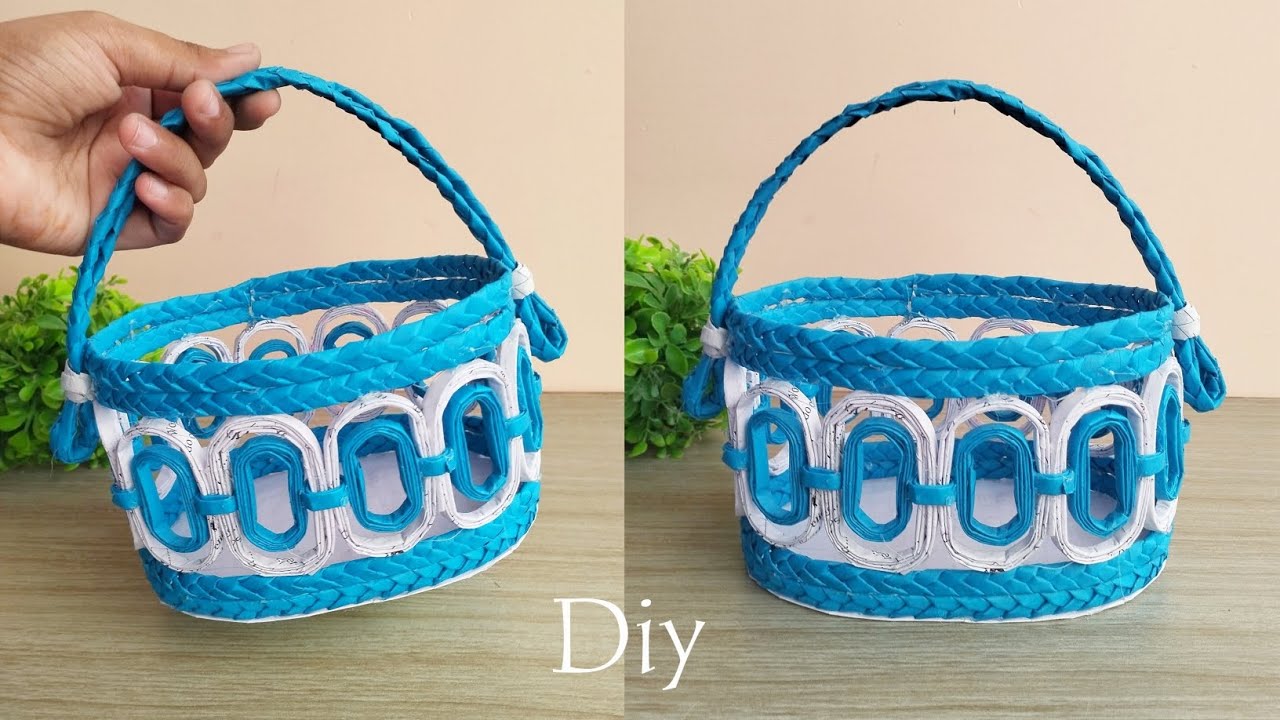 Wow - Newspaper Storage Basket with handle | Best idea with waste paper | Storage basket idea |