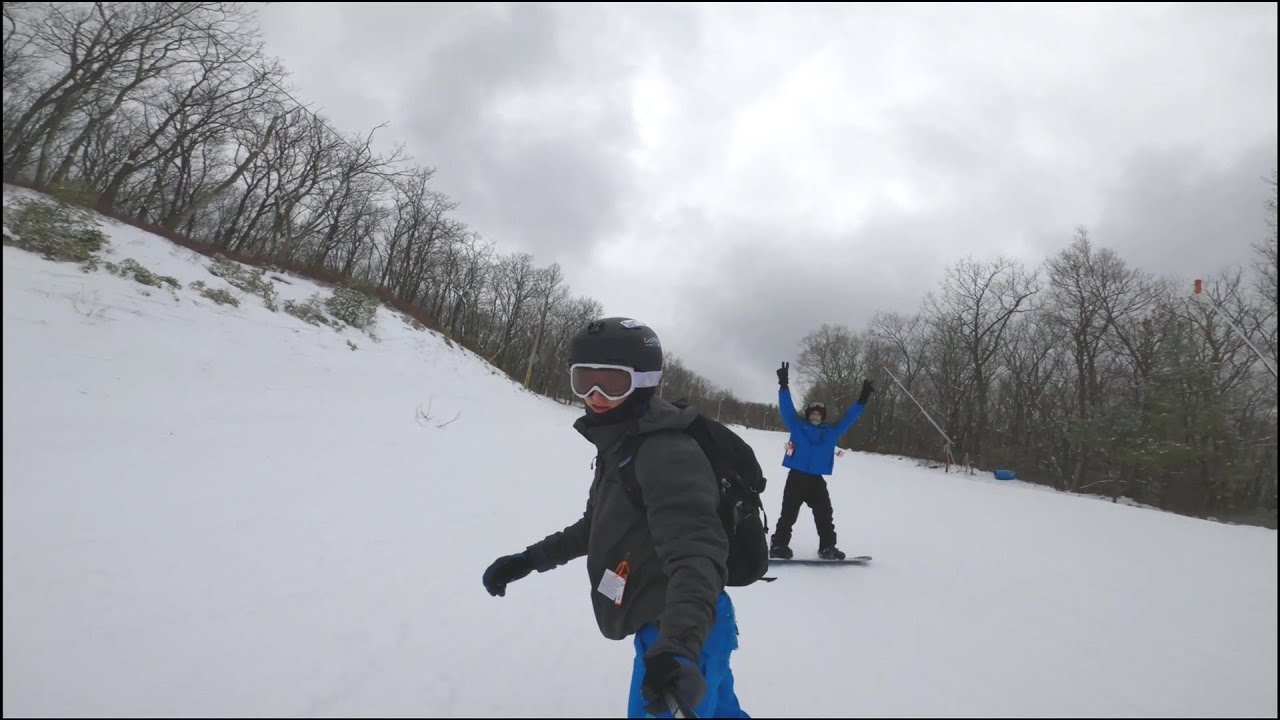 Snowboarding at Camelback Mountain Ski Resort 2021