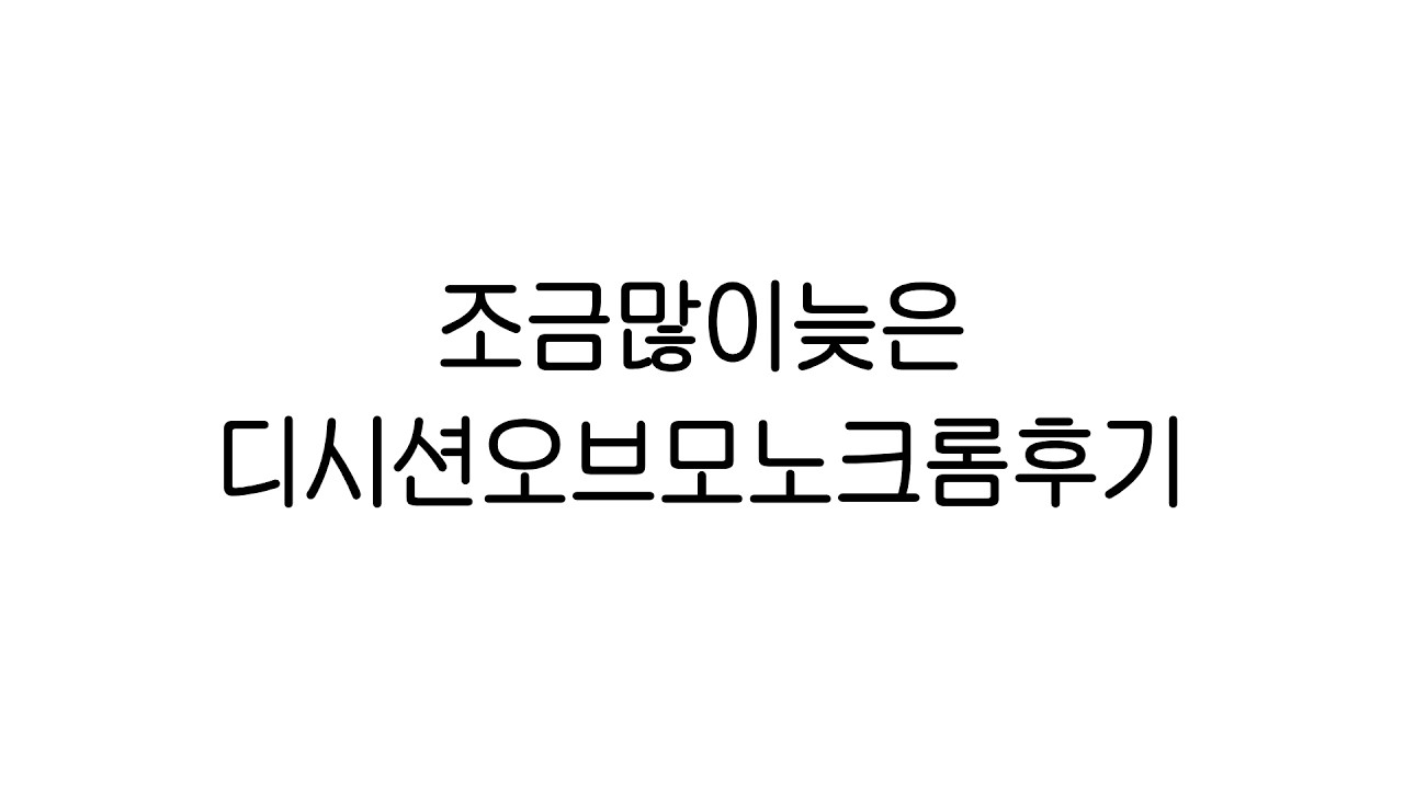많이 늦은 Decision of Monochrome 후기