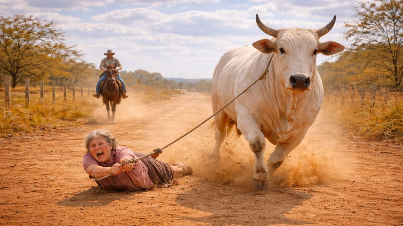 Granjero viudo ve a una anciana arrastrada por un toro Nelore descontrolado… hasta que…
