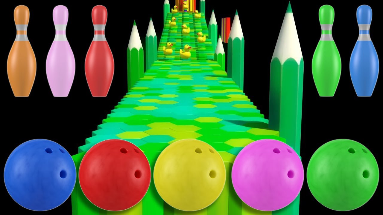 Funny Jumping Bowling Ball and Kinetic Sand Space Adventure: Learn Colors, Shapes for Kids Binkie TV