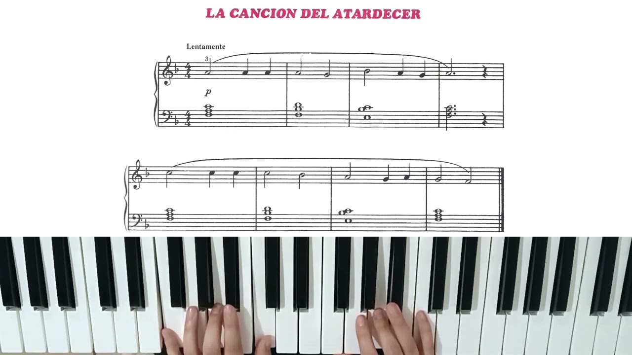 Canción del atardecer   Piano Principiantes adultos