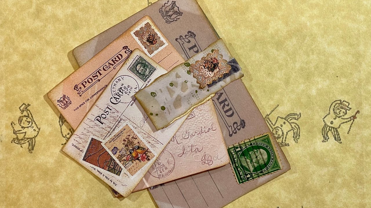 Envelope and Postcards Altered Paper Clip