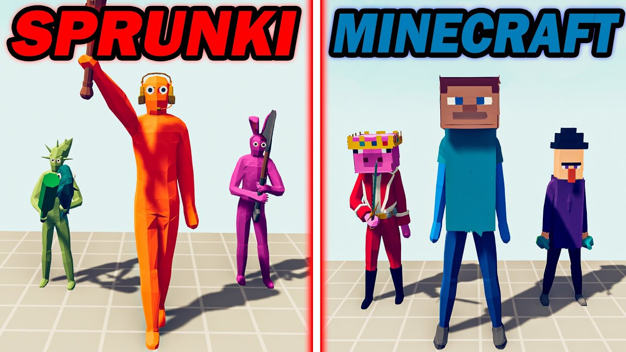 SPRUNKI TEAM vs MINECRAFT TEAM - Totally Accurate Battle Simulator | TABS