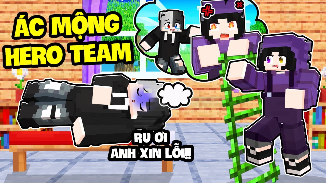 Noob Ruby ENTERS THE NIGHTMARE OF HERO TEAM MEMBERS IN MINECRAFT!