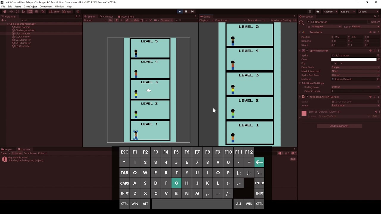 Getting Keyboard Input In Unity
