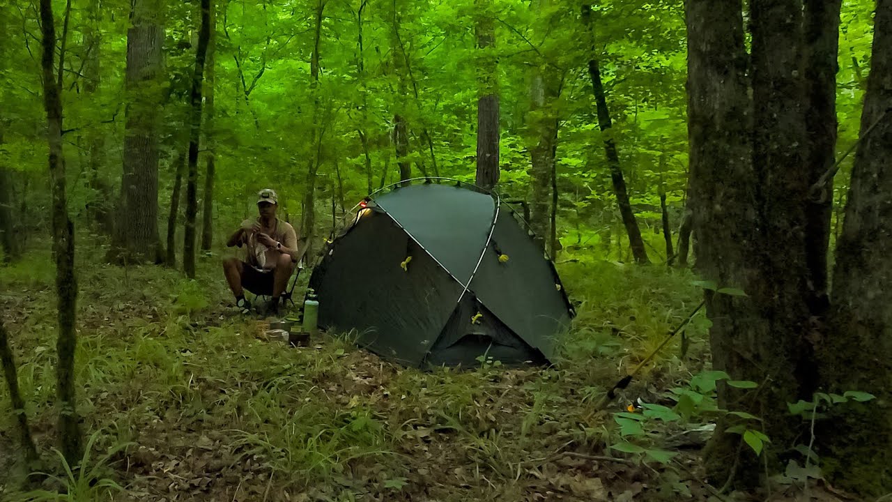 Overnight Solo Camping The Cahaba River + 2 Snakes !!