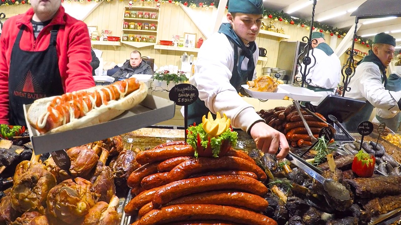 The BEST Christmas Street Food Market in Europe! Budapest, Hungary