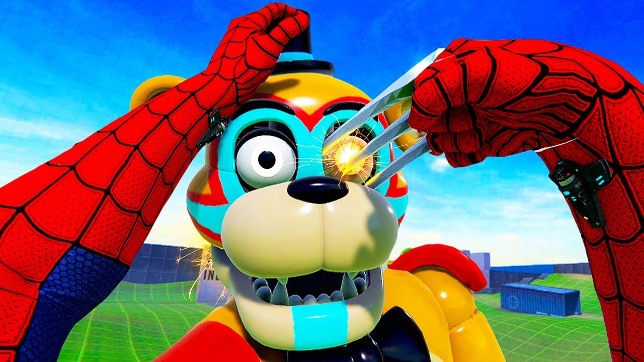 Уничтожение аниматроников FNAF с помощью таинственного оружия — геймплей Bonelab Mods