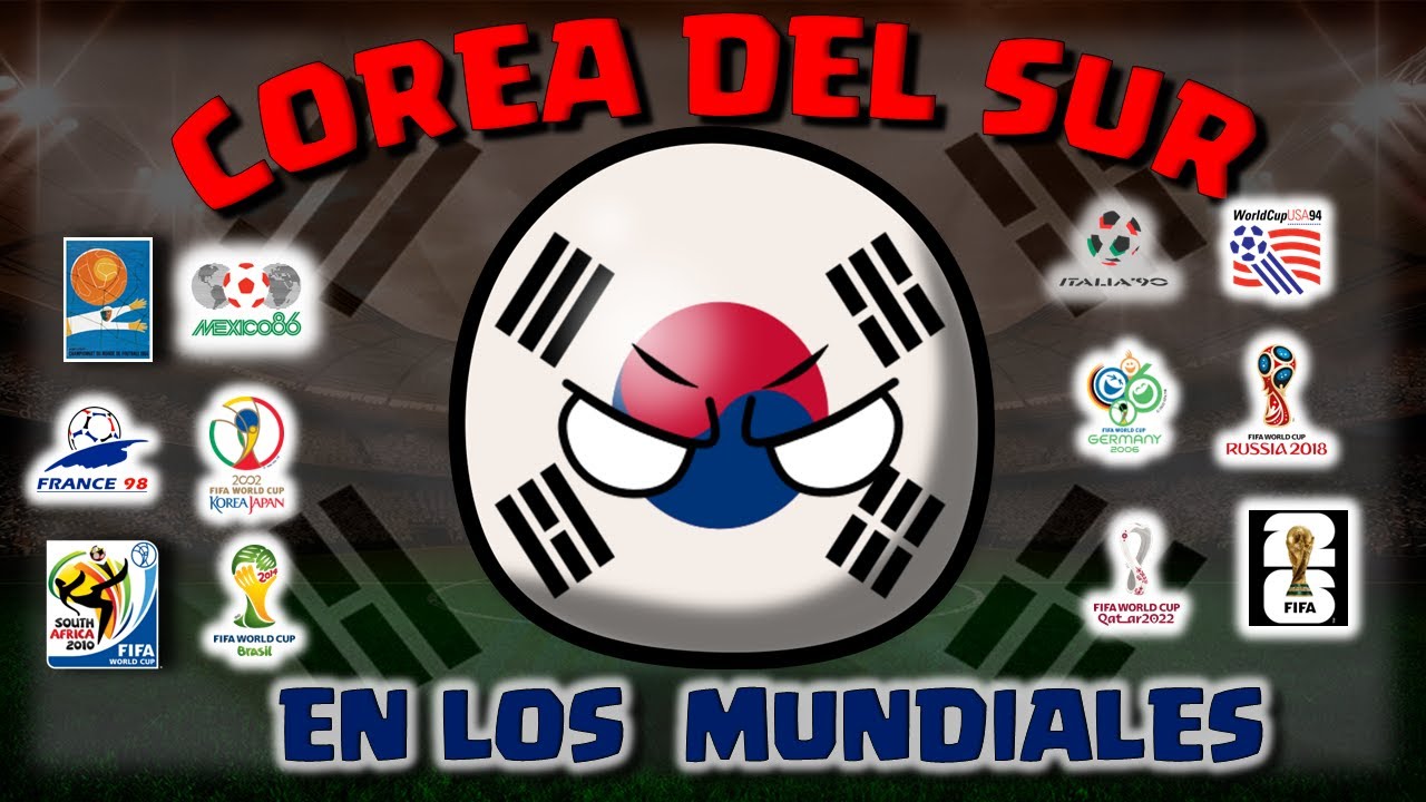HISTORIA de COREA DEL SUR  en los MUNDIALES  1930-2022 COUNTRYBALL