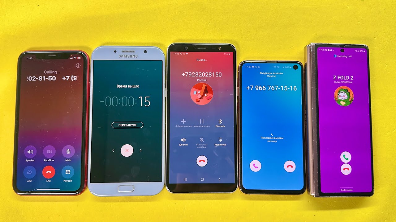 Guess Who's next Incoming calling TeleGuard Samsung S10, Z Fold, J8,A7 vs iPhone 11