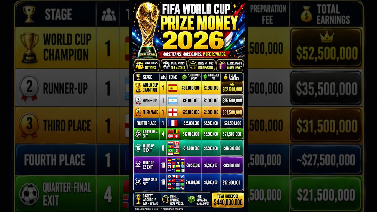 💰 FIFA World Cup 2026 Prize Money REVEALED! Record-Breaking $871 MILLION 💵🏆 SPAIN WIN 50 MILLION