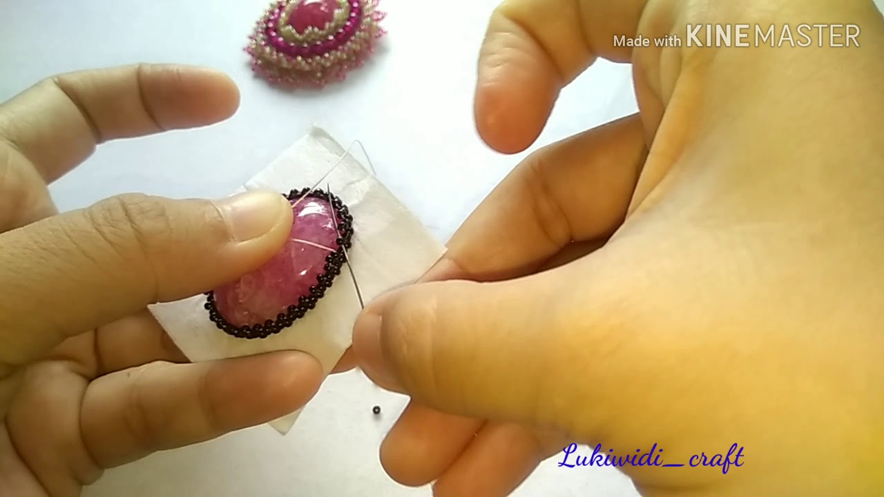 Tutorial Cabochon Beads Embroidery : step 1 membuat bezel gunung
