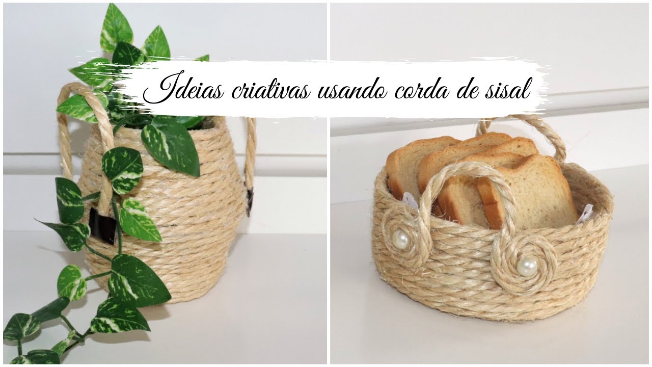 IDEIAS SENSACIONAIS de decoração usando corda de sisal - Decoração rústica - DIY Decor