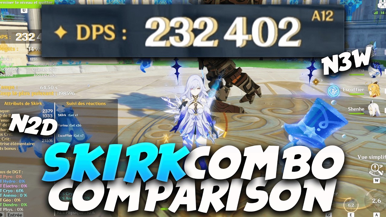 Skirk Best Combo Comparison (no macro, 60 fps)