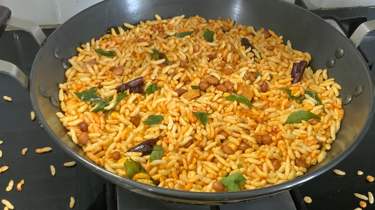 காரப்பொரி /karapori /spicy puffed rice / murmura / spicy murmura chivda /garlic murmura sev/snacks