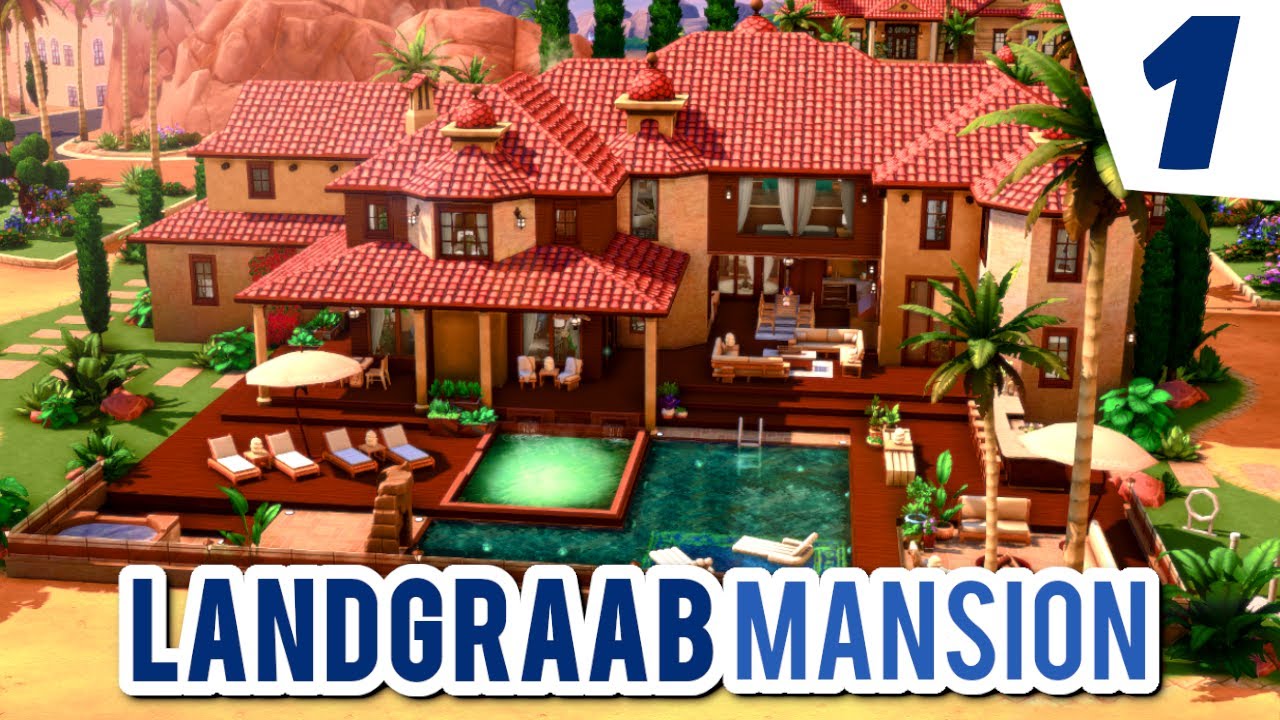 LANDGRAAB MANSION || Exterior 🌵 Rebuild Oasis Springs || The Sims 4: Speed Build (No CC)