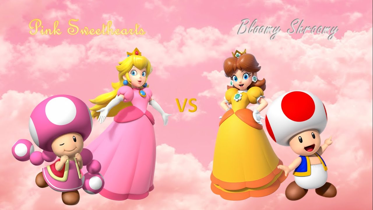 Mario Tennis Aces - Toadette and Peach vs Toad and Daisy (Pink Sweethearts vs Bloomy Shroomy)