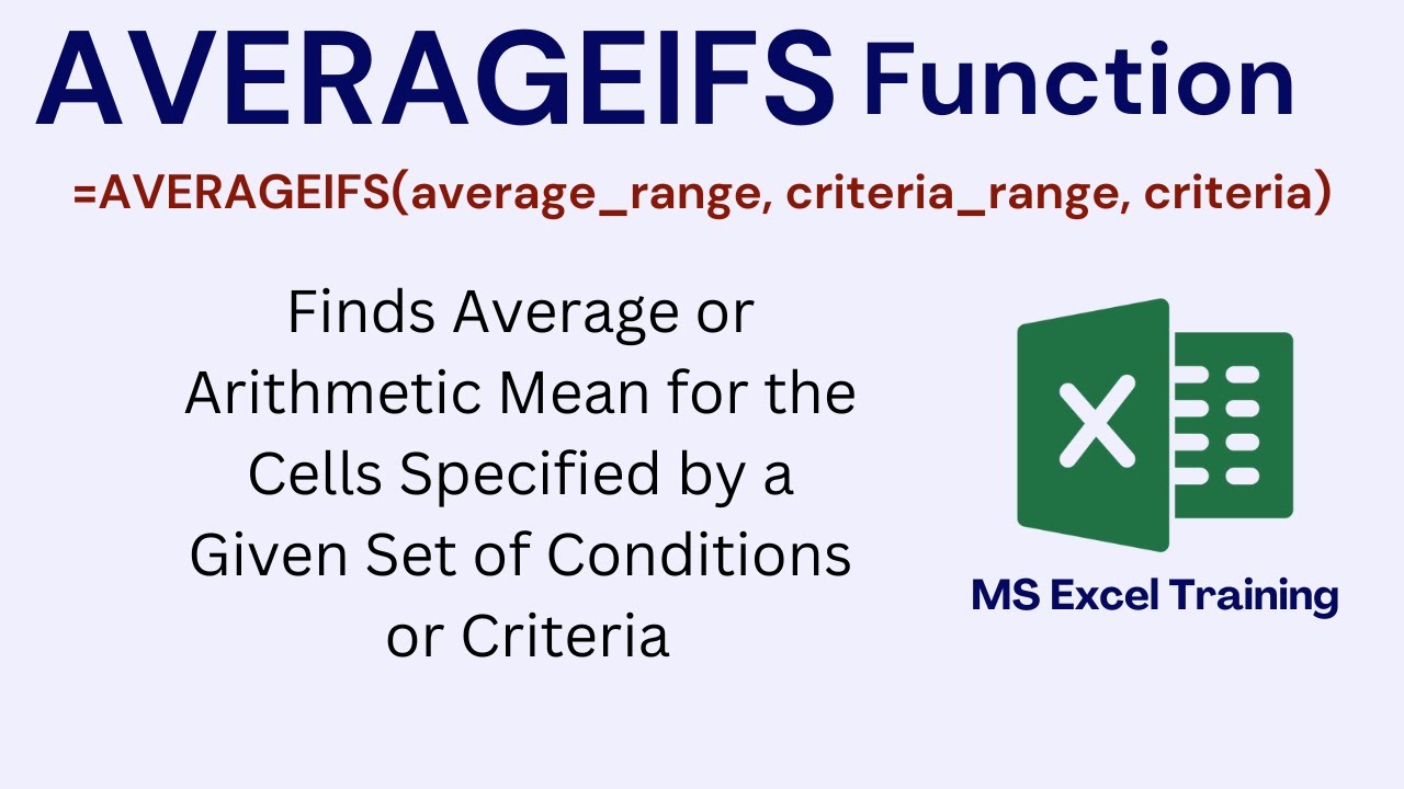 AVERAGEIFS Function in Microsoft Excel
