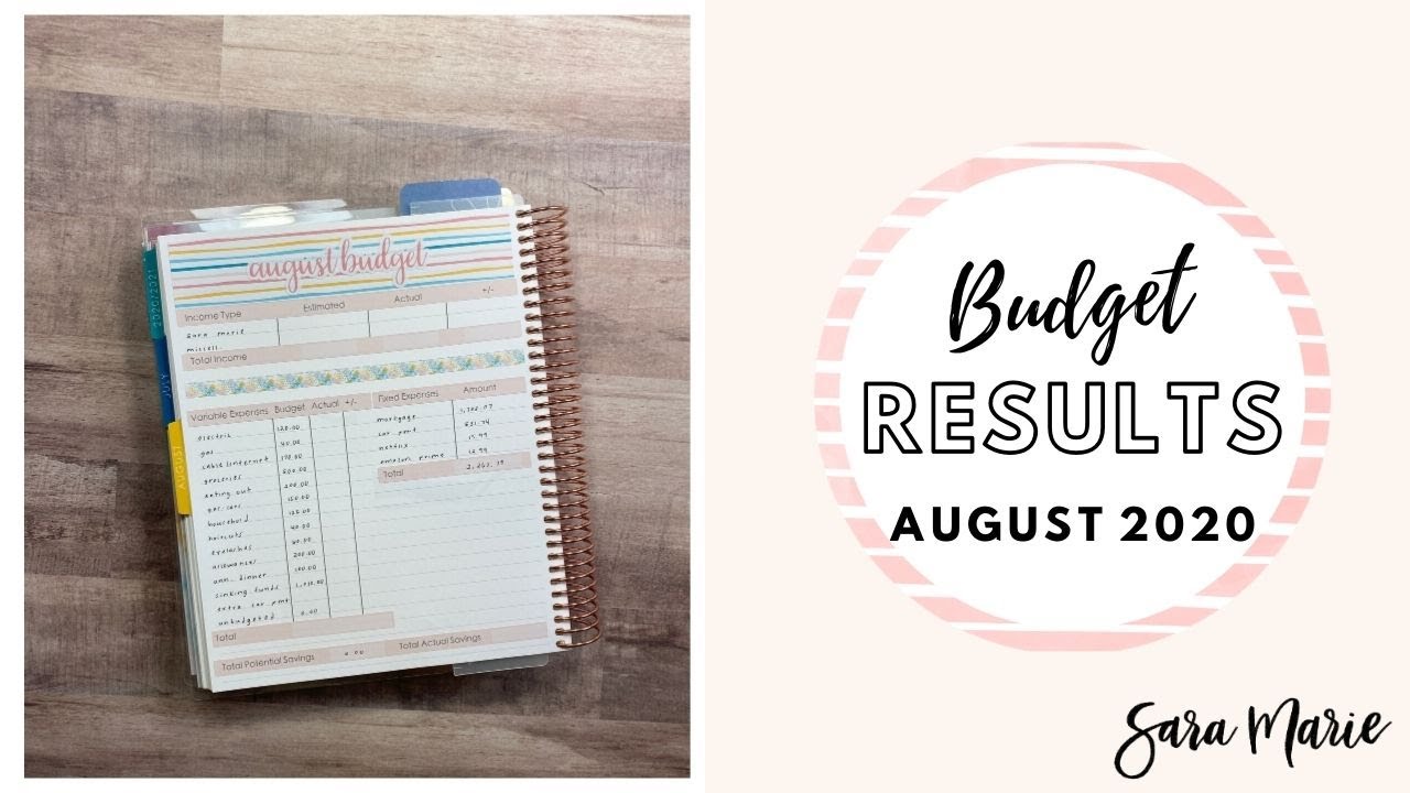 Importance of Being REALISTIC | August 2020 Budget Results | Sara Marie Stickers | EC Monthly |