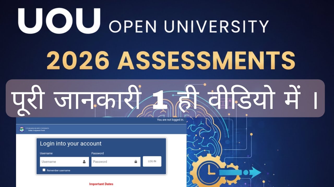 UOU Online Assignment 2026, ऑनलाइन असाइनमेंट कब से शुरू होंगे? पूरी जानकारी इस वीडियो में  #uou