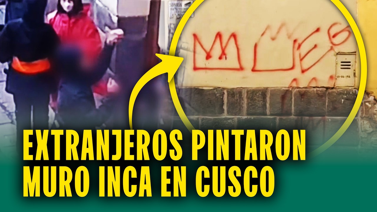 Detienen a tres adolescentes extranjeros por pintar muro inca en Cusco