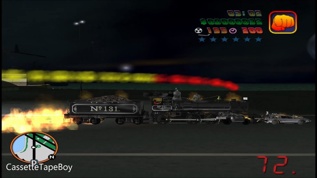 BTTF HV 0.2f New Feature: Locomotive 131 Pushes Delorean