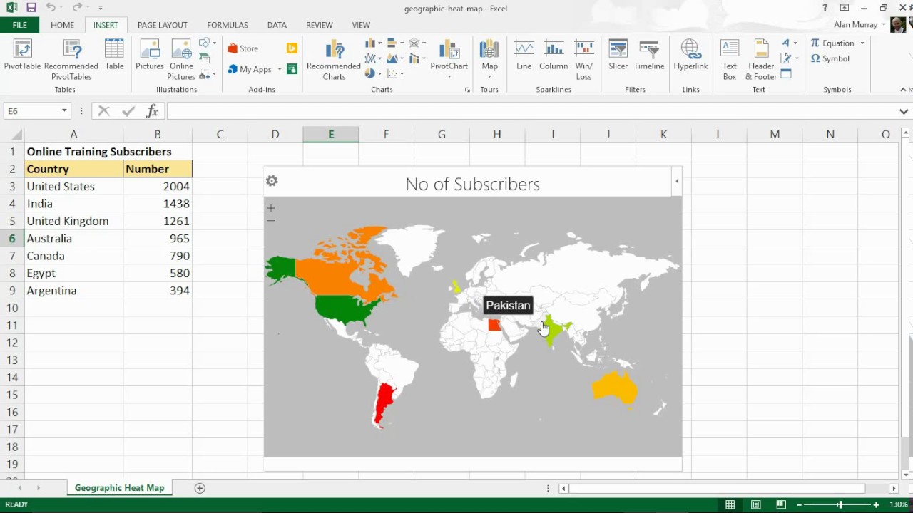 Create a Geographic Heat Map in Excel with a Free Add-In