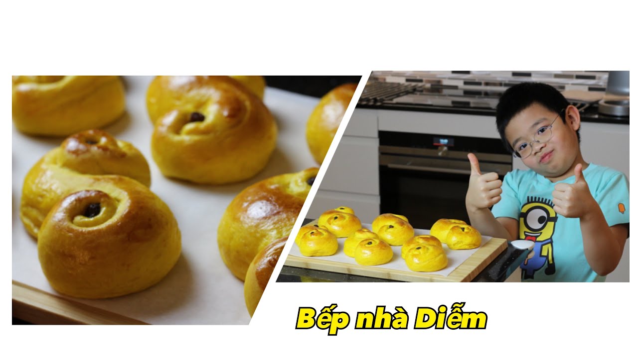 Lussekatter - Bánh mì ngọt nhuỵ hoa nghệ tây - Verden beste lussekatter | Bếp Nhà Diễm |