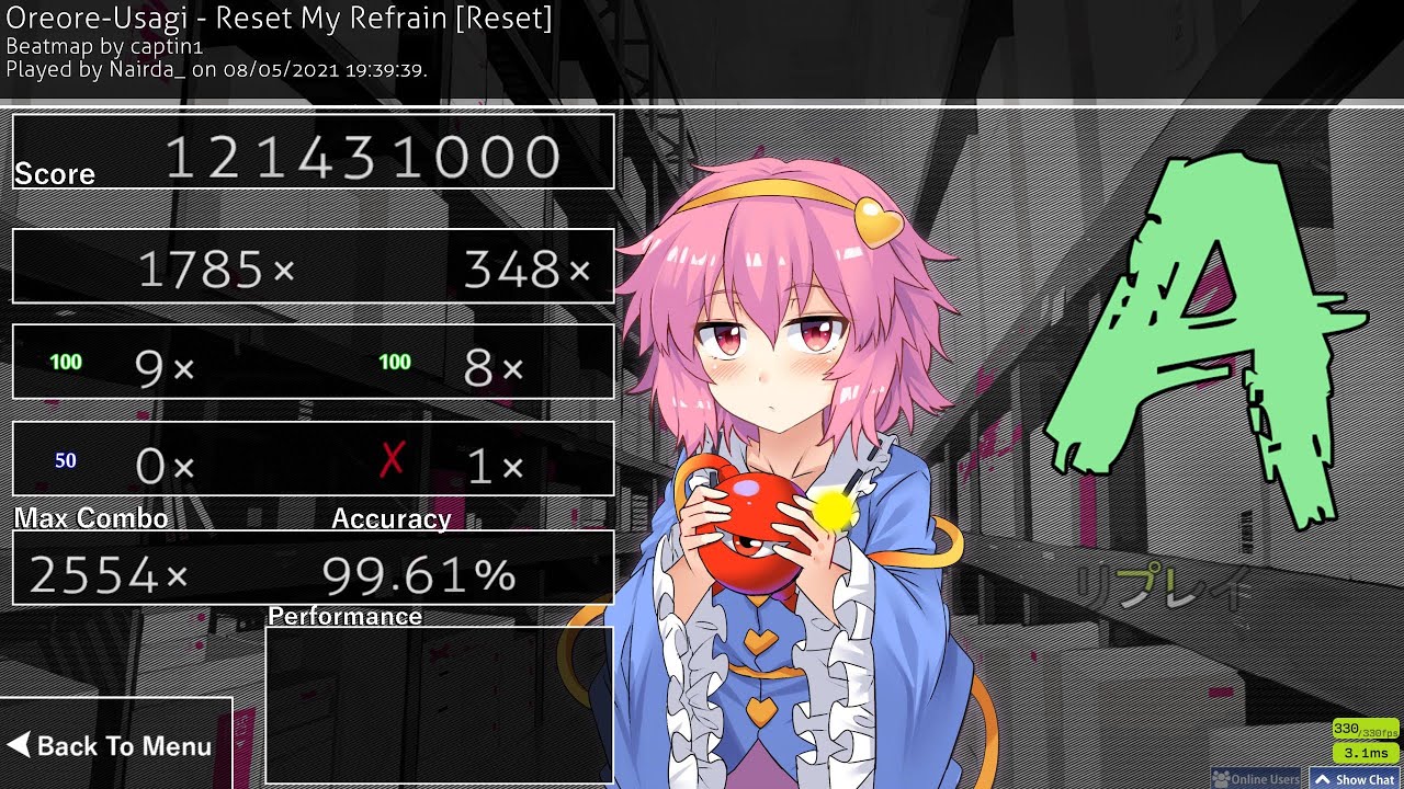 Nairda_ | Oreore-Usagi - Reset My Refrain [Reset] 99.61% 1x Miss (413pp)