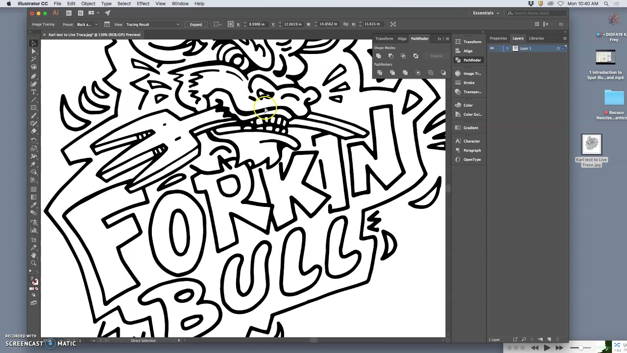 2  Live Tracing Raster Linework into a Vector in Illustrator