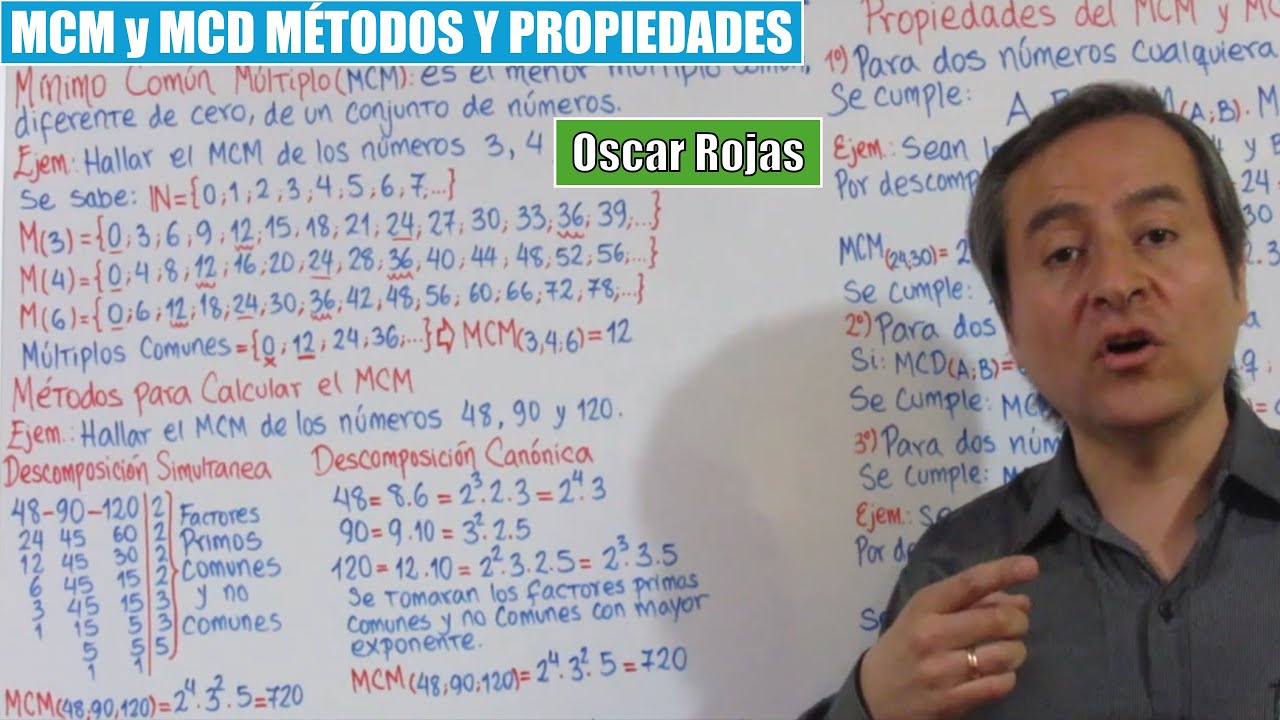 MCM y MCD Propiedades Descomposición Canónica y Simultanea Algoritmo de Euclides Ejercicios Tipo