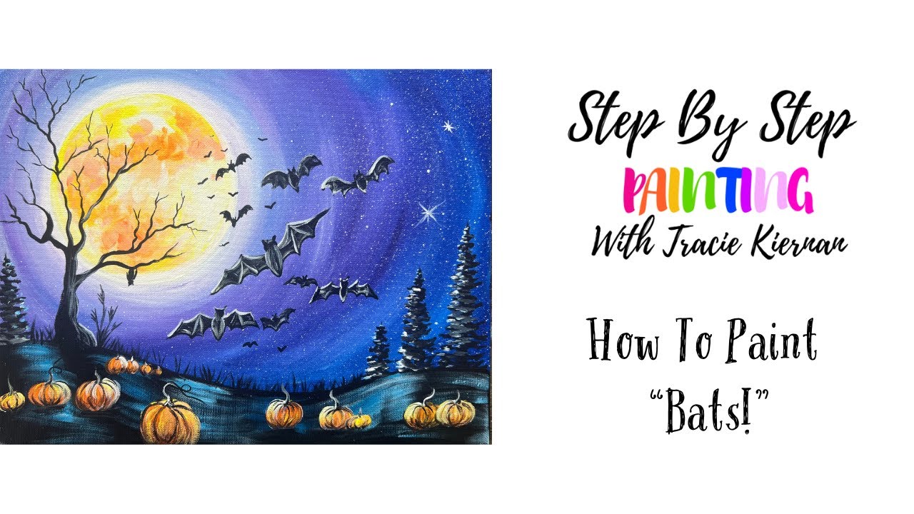 How To Paint "Bats - Landscape" - Halloween Painting Tutorial
