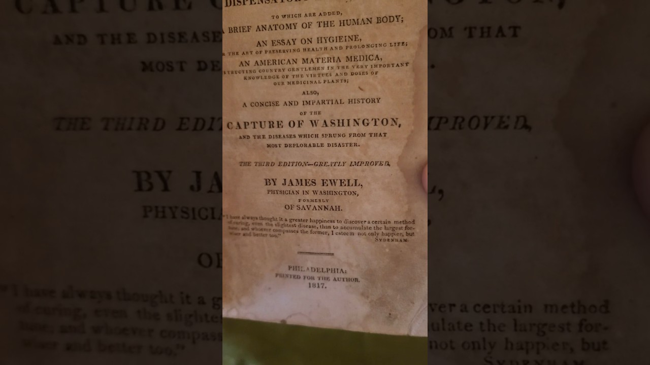 The burning of Washington in 1814 is discussed in detail in this medical book liked by T. Jefferson