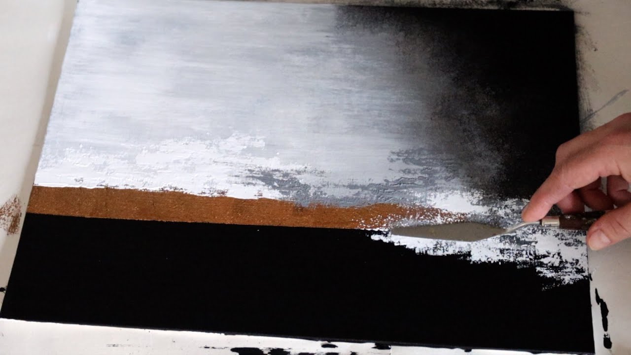 ABSTRACT PAINTING TECHNIQUE/ VERY EASY ACRYLIC PAINTING/ STEP BY STEP TUTORIAL/ PALETTE KNIFE ART