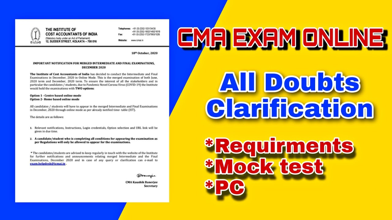 CMA December Exam Online || Must Watch || All Doubts Clarification || in Malayalam