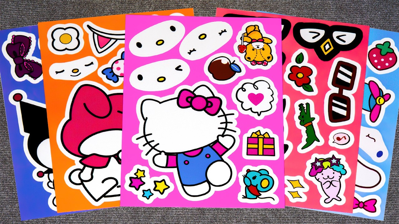 Hello Kitty & Friends Sticker Book Compilation 🎀 Kuromi, Cinnamoroll, My Melody | Satisfying ASMR