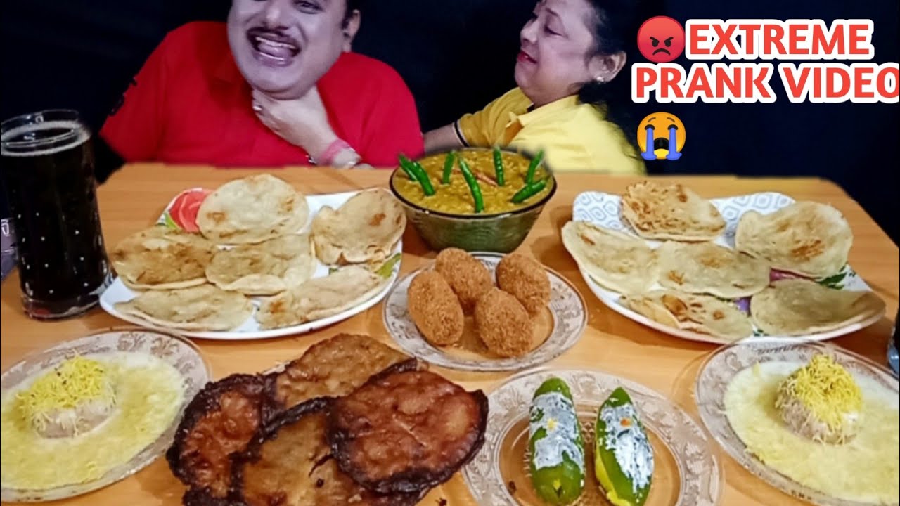 EXTREME PRANK VIDEO 😱 SPICY 🔥🌶 DAHI VADA CHOLE PURI VEG PAKODA MALPUA CHILLI EATING CHALLENGE|#food