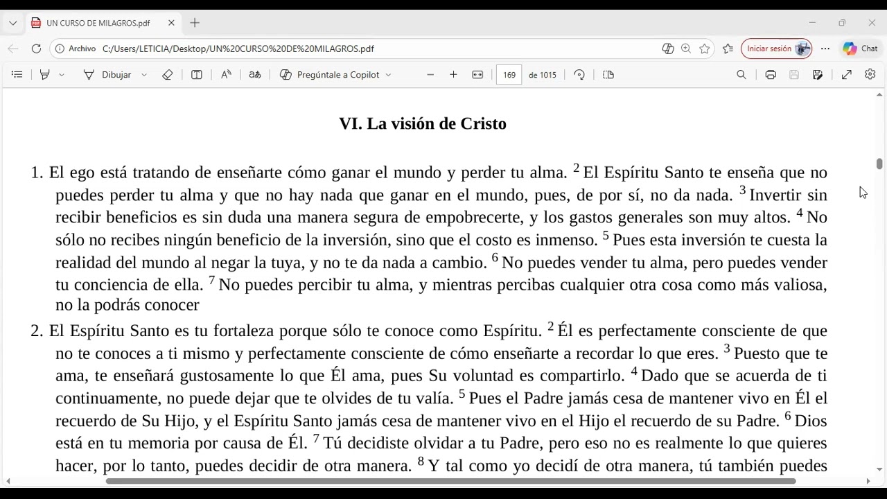Un Curso De Milagros Capítulo 12 EL PROGRAMA DE ESTUDIOS DEL ESPIRITU SANTO  V y VI