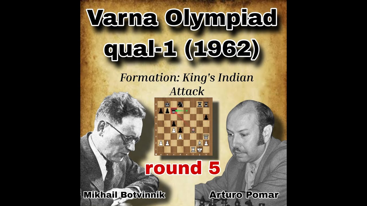 Mikhail Botvinnik vs Arturo Pomar | Varna Olympiad qual-1 (1962) | round 5 |