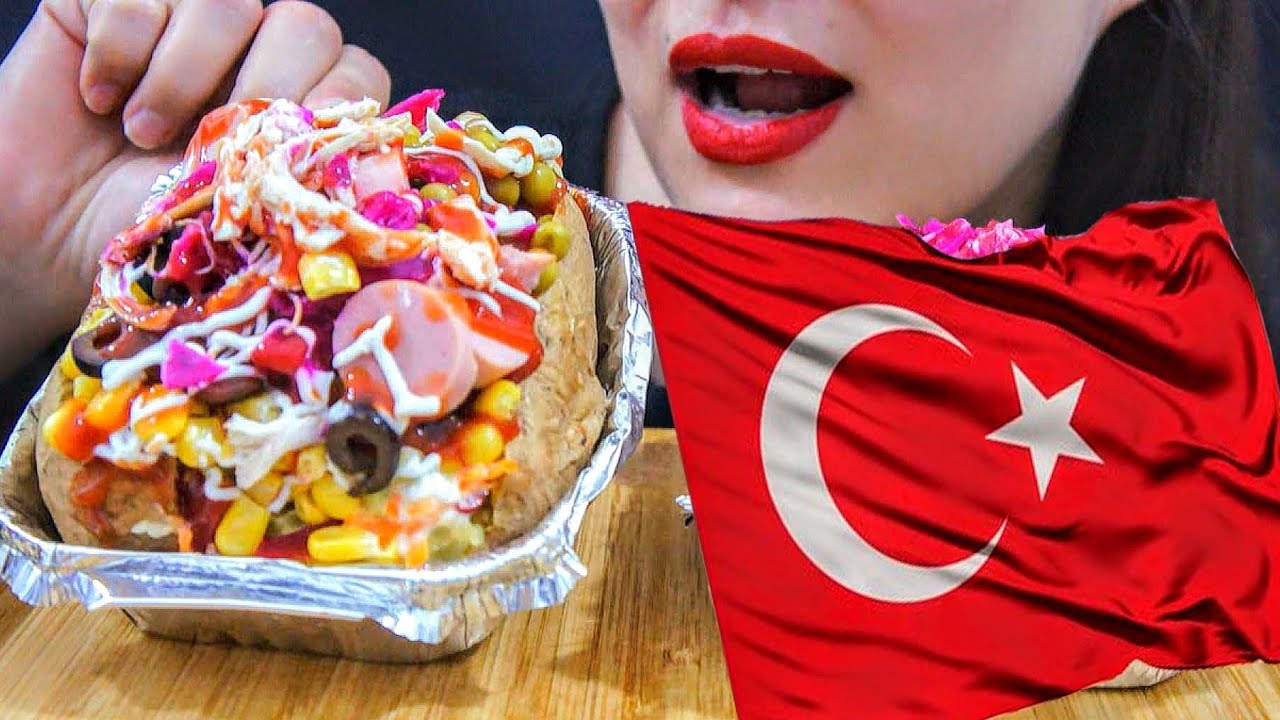 ASMR, Kumpir Turkish Food/ Baked Patato /No Talking/ EATING SOUNDS