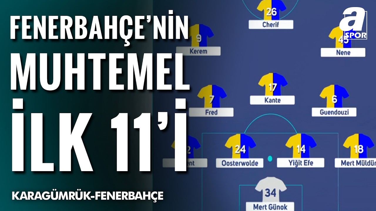 Fenerbahçe'nin Fatih Karagümrük Karşısındaki Muhtemel İlk 11'i