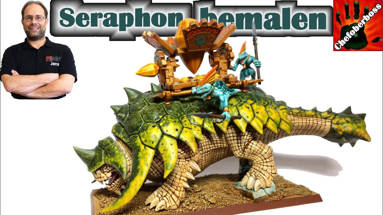 Wie bemalt man ein Seraphon Bastiladon mit Sonnenmaschine für Warhammer Age of Sigmar - Mal Tutorial