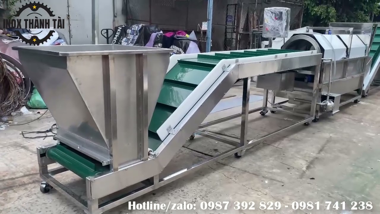 Dây chuyền máy rửa và sơ chế ớt công nghiệp inox Thành Tài