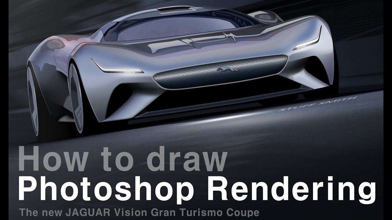 Car design Sketch# Jaguar Vision Gran Turismo Coupe_Ver.2 # Photoshop 2D Rendering 