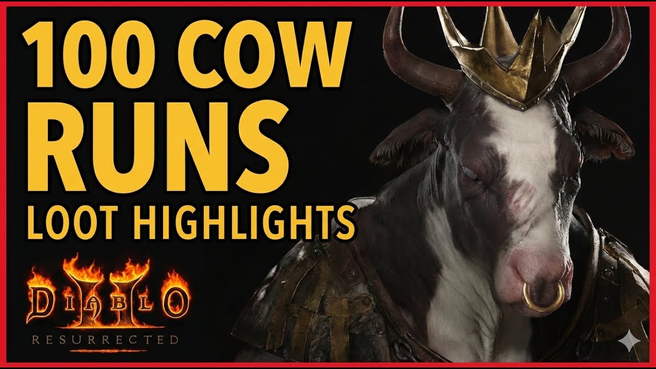 Loot Highlights from 100 Cow Runs on my Nova Sorceress! Diablo 2! #diablo2 #diablo #loot 