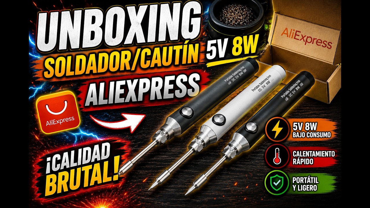 UNBOXING Soldador /Cautín USB 5V 8W Aliexpress